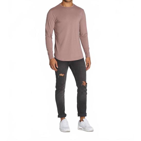 NEW CUTS ao long sleeve curve hem tee in mountain mist - Picture 4 of 5